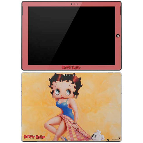 Betty Boop With Puppy Orange Background Surface Pro 3 Skin